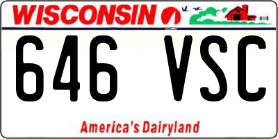 WI license plate 646VSC