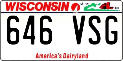 WI license plate 646VSG