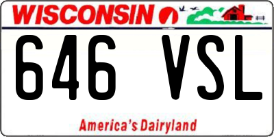 WI license plate 646VSL