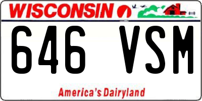 WI license plate 646VSM