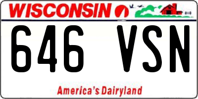 WI license plate 646VSN