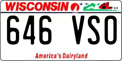 WI license plate 646VSO