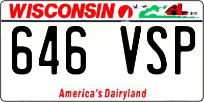 WI license plate 646VSP