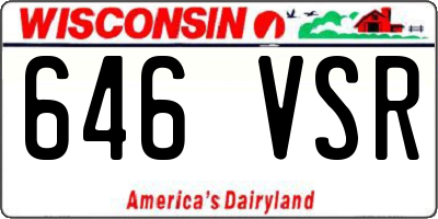 WI license plate 646VSR