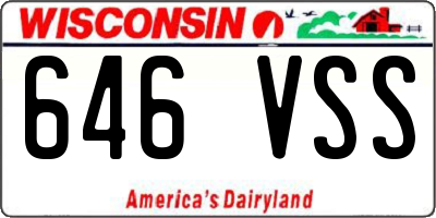 WI license plate 646VSS