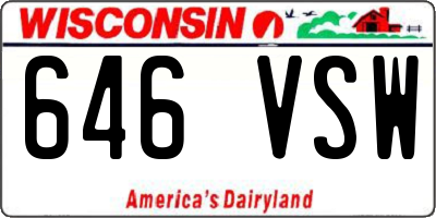WI license plate 646VSW
