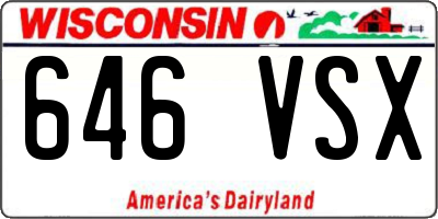 WI license plate 646VSX