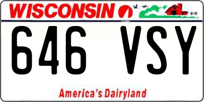 WI license plate 646VSY
