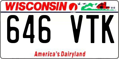 WI license plate 646VTK