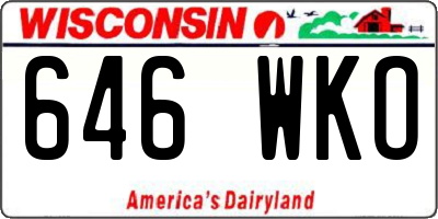 WI license plate 646WKO