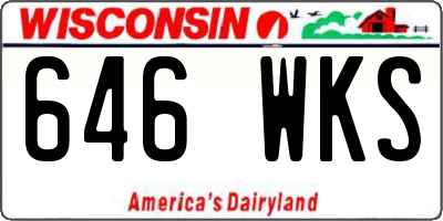 WI license plate 646WKS
