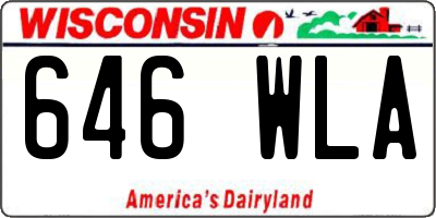 WI license plate 646WLA