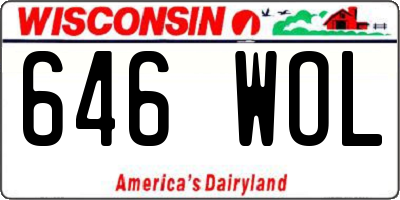 WI license plate 646WOL