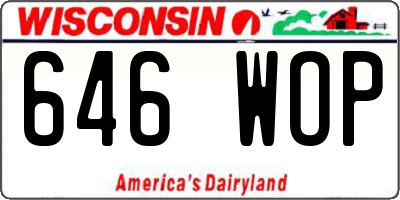 WI license plate 646WOP