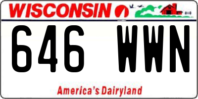 WI license plate 646WWN