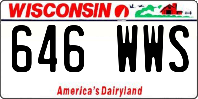 WI license plate 646WWS