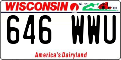 WI license plate 646WWU