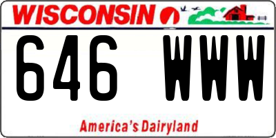 WI license plate 646WWW