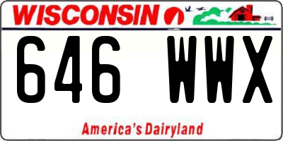 WI license plate 646WWX