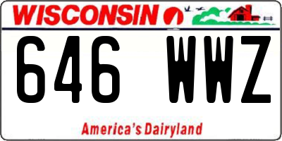 WI license plate 646WWZ