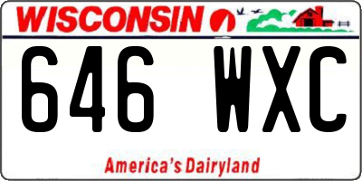 WI license plate 646WXC
