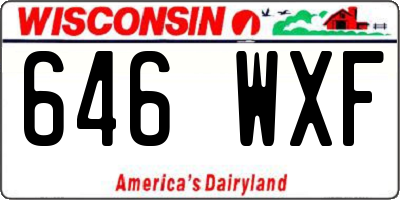 WI license plate 646WXF