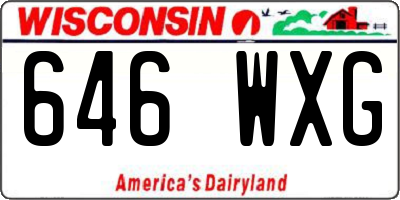 WI license plate 646WXG