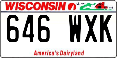 WI license plate 646WXK
