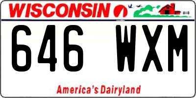 WI license plate 646WXM