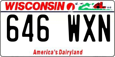WI license plate 646WXN