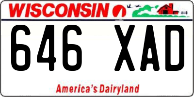 WI license plate 646XAD