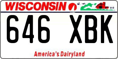 WI license plate 646XBK