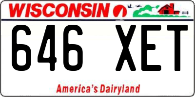 WI license plate 646XET