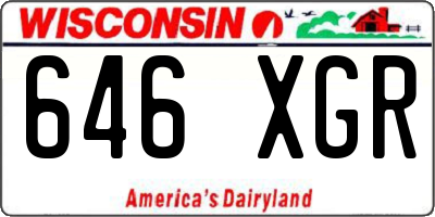 WI license plate 646XGR
