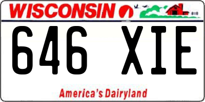 WI license plate 646XIE