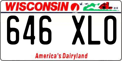 WI license plate 646XLO