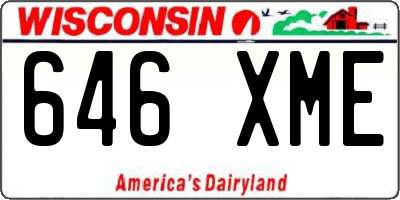 WI license plate 646XME