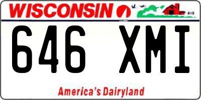 WI license plate 646XMI