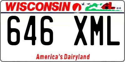 WI license plate 646XML