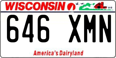 WI license plate 646XMN