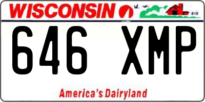 WI license plate 646XMP