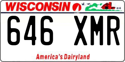 WI license plate 646XMR
