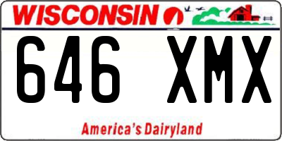 WI license plate 646XMX