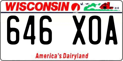 WI license plate 646XOA