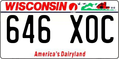 WI license plate 646XOC