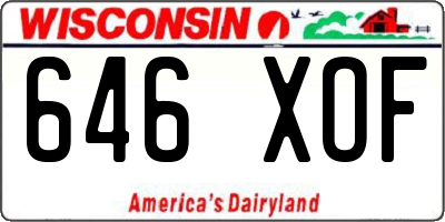 WI license plate 646XOF