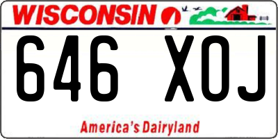WI license plate 646XOJ