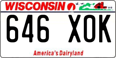 WI license plate 646XOK