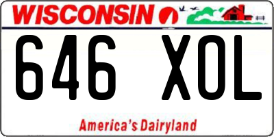 WI license plate 646XOL