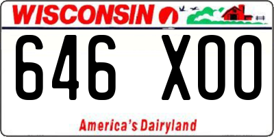 WI license plate 646XOO